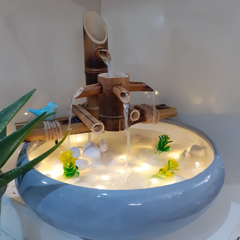 آبنما رومیزی دکوری بامبو مدل اقاقیا