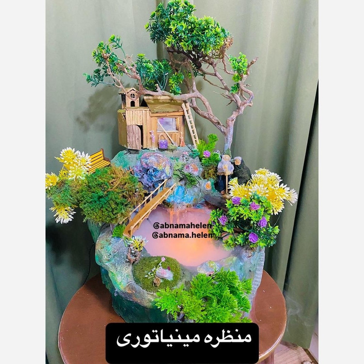 آبنما طبیعت و منظره مینیاتوری کار دست مدل x22